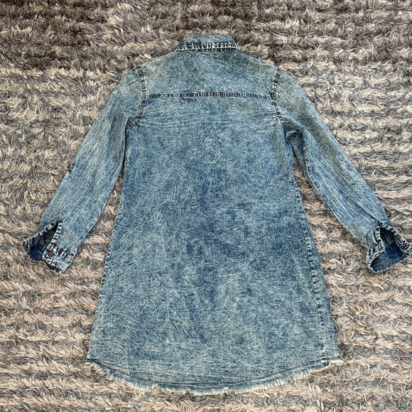 100% Cotton Denim Long Sleeve Shirt Dress / Coat, Size S - Picture 2 of 6